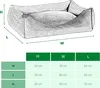 A diagram showing the dimensions of a pet bed with a table of sizes and measurements. Náhled obrázku produktu