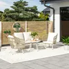 Wetterfestes 4-Personen Gartenmöbel-Set aus Polyrattan: Produktbild-Vorschau 2
