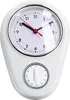 A white kitchen timer and clock mounted on a white background. Náhled obrázku produktu
