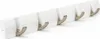 A white wall-mounted coat rack with five folding hooks. Podgląd zdjęcia produktu