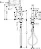 Technical drawing with dimensions of a kitchen faucet. Produktbild-Vorschau
