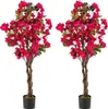 COSTWAY 120cm alberi artificiali con fiori 2 pezzi, pianta Anteprima dell’immagine prodotto 1