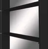 A close-up view of a black shelf in a mirrored cabinet. Produktbild-Vorschau