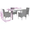 5-tlg. Garten-Essgruppe mit Kissen Grau Poly Rattan und Produktbild-Vorschau 7