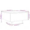 This is a line drawing of a coffee table with dimensions and measurements indicated. Náhľad obrázku produktu