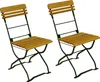Two wooden and metal folding chairs are shown against a white background. Produktbild-Vorschau