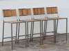 ALEOS. 4 Stück Edelstahl TEAK Barhocker Barsessel Produktbild-Vorschau 4