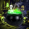 Halloween-Dekoration, Hexenkessel mit Lichtern, Totenkopf Produktbild-Vorschau 4