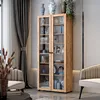 Bücherregal, 2 Glastüren, Nussbaum, Modern, 80x190 cm Produktbild-Vorschau 2