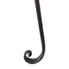 A close-up of the scrolled base of a dark brown metal garden chaise lounge leg. Podgląd zdjęcia produktu