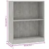 vidaXL Bücherregal Betongrau 60x24x76 cm Holzwerkstoff Produktbild-Vorschau 4
