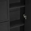 Schuhschrank - 120x24x107 cm, Schwarz - Verstellbare Regale Produktbild-Vorschau 12
