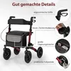 Faltbarer Leichtgewicht-Rollator mit Luftreifen, Rot, 140kg Produktbild-Vorschau 4
