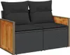 8-tlg. Garten-Sofagarnitur mit Kissen Schwarz Poly Rattan Produktbild-Vorschau 6