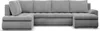U-Sofa mit Schlaffunktion Foresta, Ottomane, Cord - Grau Produktbild-Vorschau 2