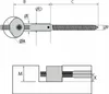 Technical drawing with dimensions of a handrail connector. Anteprima dell’immagine prodotto