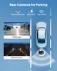 Marketing image showing a car parking camera system with feature callouts. Anteprima dell’immagine prodotto