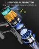 Diagram showing the 11-stage filter system of a cordless vacuum cleaner. Produktbild-Vorschau