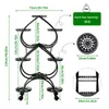A diagram showing the dimensions and weight capacity of a black metal plant stand. Náhled obrázku produktu
