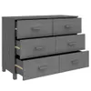 vidaXL Kredens HAMAR ciemnoszary 113x40x80 cm lite drewno Podgląd zdjęcia produktu 7