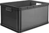 A dark gray plastic storage box is shown from a slightly elevated front-side angle against a light gray background. Náhled obrázku produktu