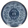 A single blue plate with an embossed pattern. Podgląd zdjęcia produktu