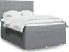 Boxspringbett mit Matratze Hellgrau 140x190 cm Stoff Produktbild-Vorschau 2