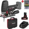 A collection of power tools and accessories laid out on a white background. Produktbild-Vorschau
