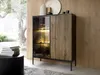 Moderne Geriffelte Vitrine LAGOS W2D Schwarz Eiche Wotan Produktbild-Vorschau 2