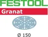 A marketing image for Festool Granat sandpaper, showing the brand logo, product name, an image of the sandpaper disc, and its diameter. Anteprima dell’immagine prodotto