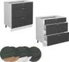 Küchenunterschrank Vicco Fame-Line Anthrazit-Gold 80 cm mit Produktbild-Vorschau 6