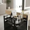 Desserte de service mobile noire pour salon de coiffure, Voir les images du produit 8
