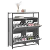 vidaXL Skriňa na topánky so 4 chlopňami Grey Sonoma Náhľad obrázku produktu 7