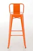 An orange bar stool with a backrest and footrest is shown against a white background. Podgląd zdjęcia produktu
