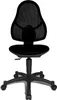 A black office chair with a mesh back and seat, shown from the front on a white background. Produktbild-Vorschau