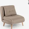 Fauteuil pliable Lit Tissu avec pieds en bois Miriam - Voir les images du produit 6