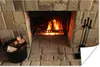 MuchoWow® Poster Feuerstelle in einer Steinwand 120x80 cm - Produktbild-Vorschau 1