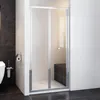 A modern bathroom with a shower enclosure, toilet, and sink. Produktbild-Vorschau