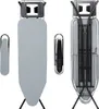 An ironing board is shown in multiple configurations: fully open, folded, and from the back. Anteprima dell’immagine prodotto