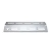 A stainless steel grill heat plate with cutouts and a bull logo. Produktbild-Vorschau