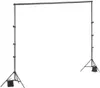 A black backdrop stand with two tripod legs and a horizontal bar, set against a white background. Náhľad obrázku produktu