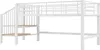 Sweiko 90 x 200 Halbhohes Hochbett mit Stauraumtreppe, Weiß Produktbild-Vorschau 19