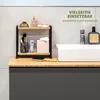 eluno Gewürzregal, Küchenregal, aus Bambus und schwarzem Produktbild-Vorschau 4