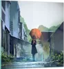 Bilder auf glas - Frau Straße Haus - 40x40cm - Glasbilder - Produktbild-Vorschau 1