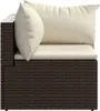 vidaXL Narożna sofa ogrodowa z poduszkami z brązowego Podgląd zdjęcia produktu 1