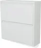 A white shoe cabinet with two drawers is shown against a white background. Produktbild-Vorschau