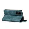 A teal flip case for a smartphone is shown from a side angle, with the front cover open and folded back. Produktbild-Vorschau