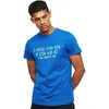 Blaues Kurzarm Herren T-Shirt mit Rundhals und Logo-Druck Produktbild-Vorschau 4
