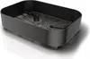 A black air fryer basket with a perforated base. Anteprima dell’immagine prodotto