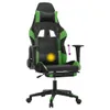 vidaXL Gaming-Stuhl mit Massage & Fußstütze Schwarz & Grün Produktbild-Vorschau 15